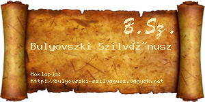 Bulyovszki Szilvánusz névjegykártya